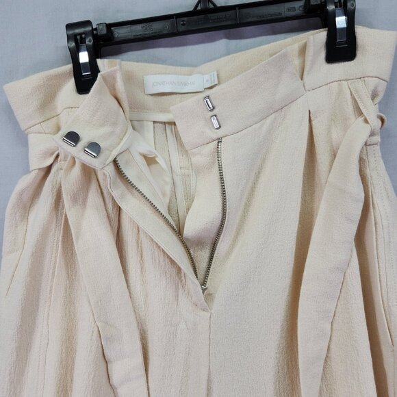 Jonathan Simkhai Emiko Wool Pant Size 0 Wide Leg Paperbag Waist Belted Pleated - Picture 8 of 15